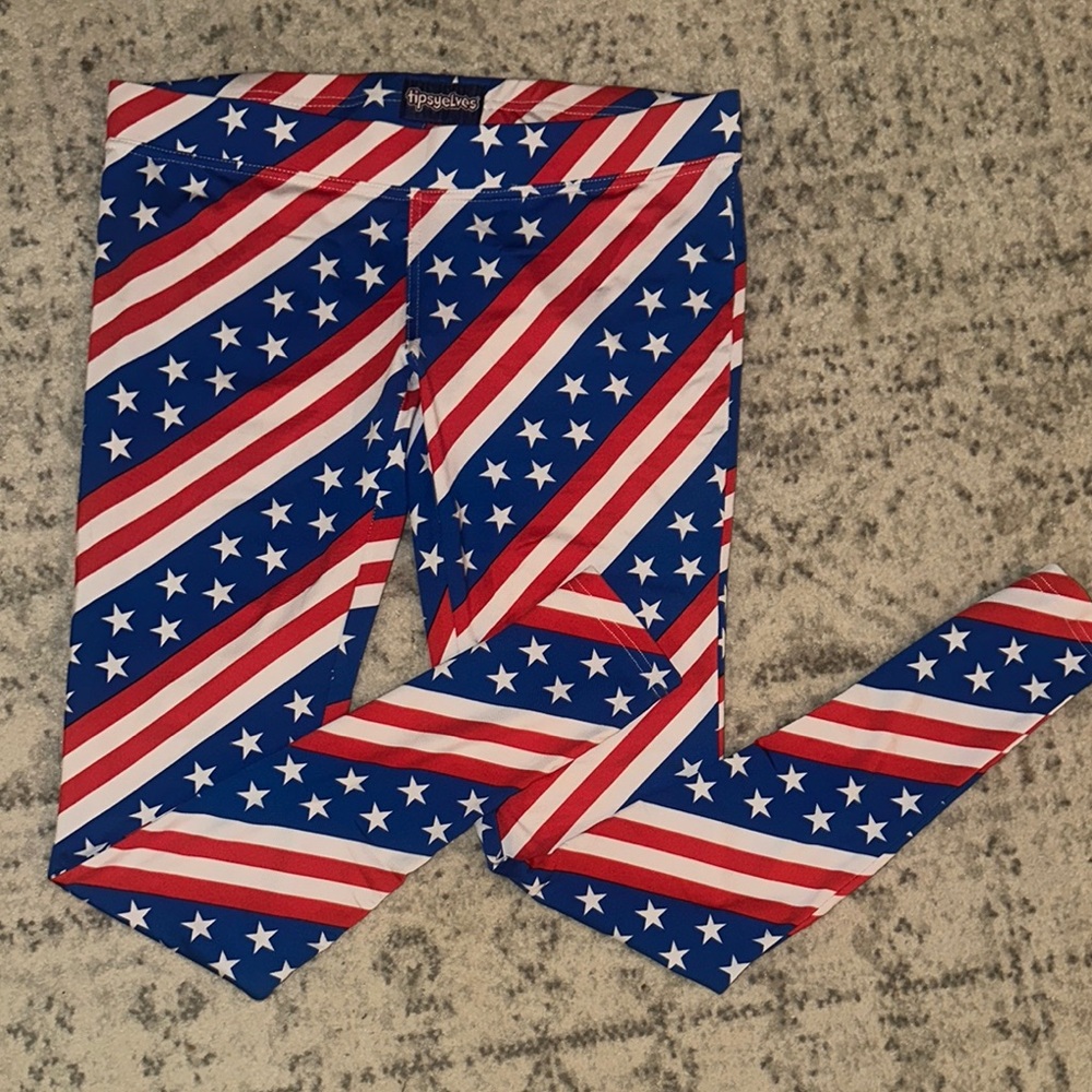 Tipsy Elves Women’s Red, White and Blue Patriotic Leggings